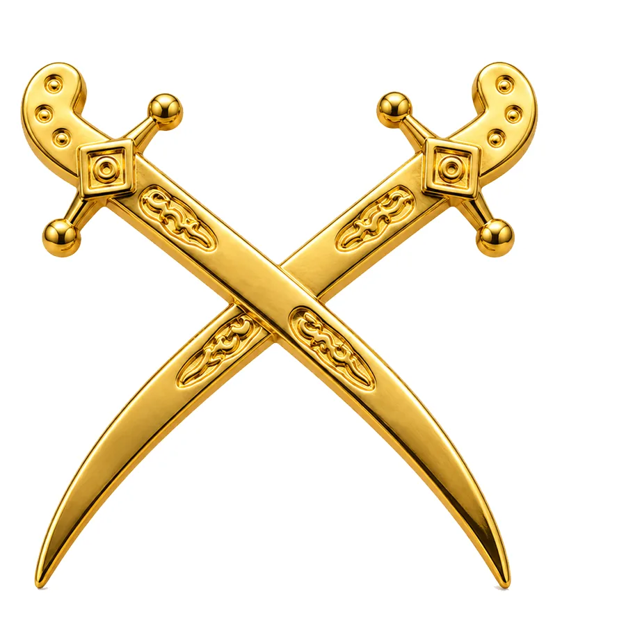 Metal insignia, view