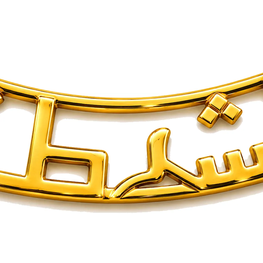 Metal insignia, view