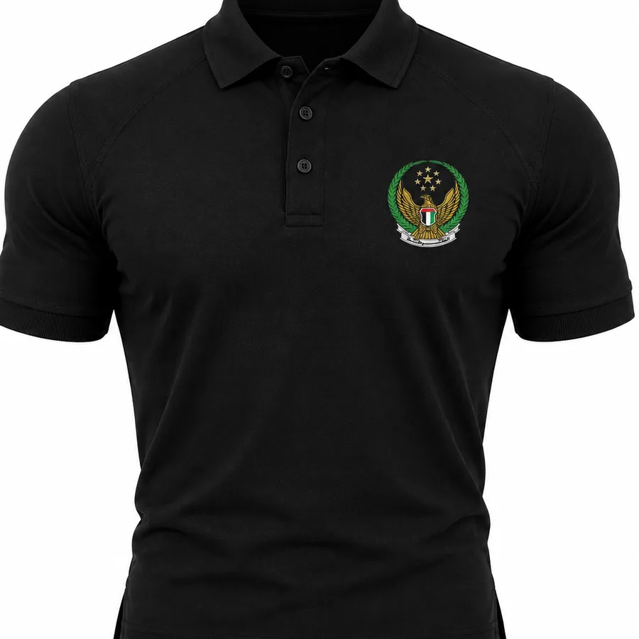 Black service polo